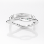 GAZE eye ring in 925 sterling silver with green stone – AGUDO Studio
