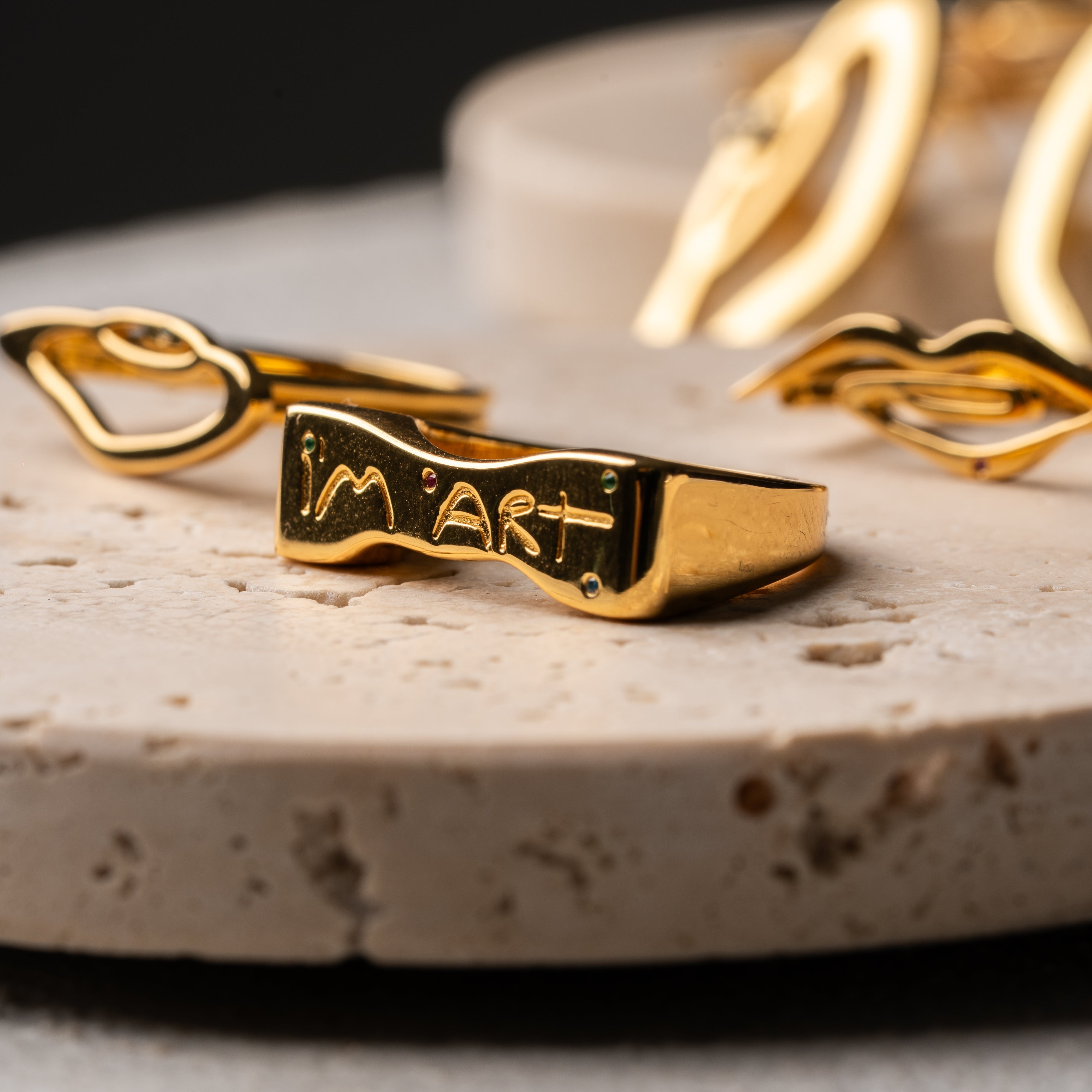 I’M ART statement ring in 925 sterling silver with colored zircon stones – AGUDO Studio