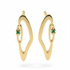 IRIS eye earrings in 925 silver with green stone – AGUDO Studio