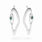 IRIS eye earrings in 925 silver with green stone – AGUDO Studio